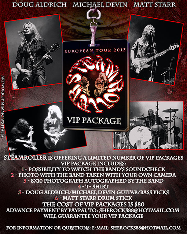 SteamRoller European tour 2013 VIP Package
